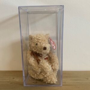 Retired NWT Herschel The Bear Beanie Baby TY Inside A Plastic Case Plush